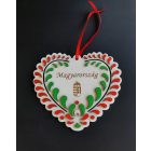 Szív alakú fali-dísz magyar mintával