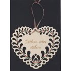 Matyó mintás szív szalaggal (20 cm)